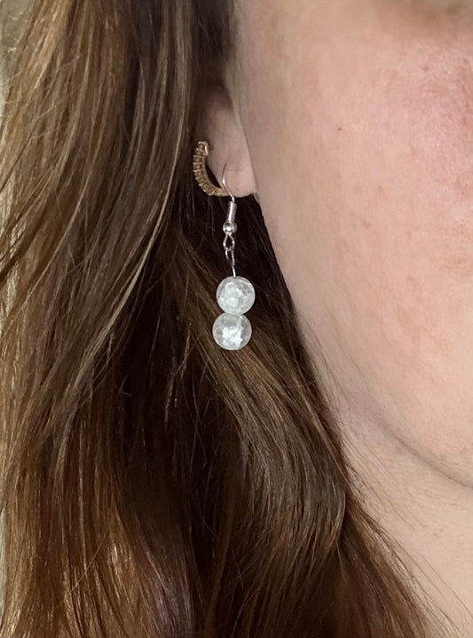 Handmade Cracked Quartz Earrings