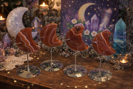 Carnelian Moon with Zodiac Stand