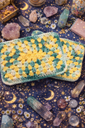 Handmade Crochet Makeup Bag: Citrine Grove