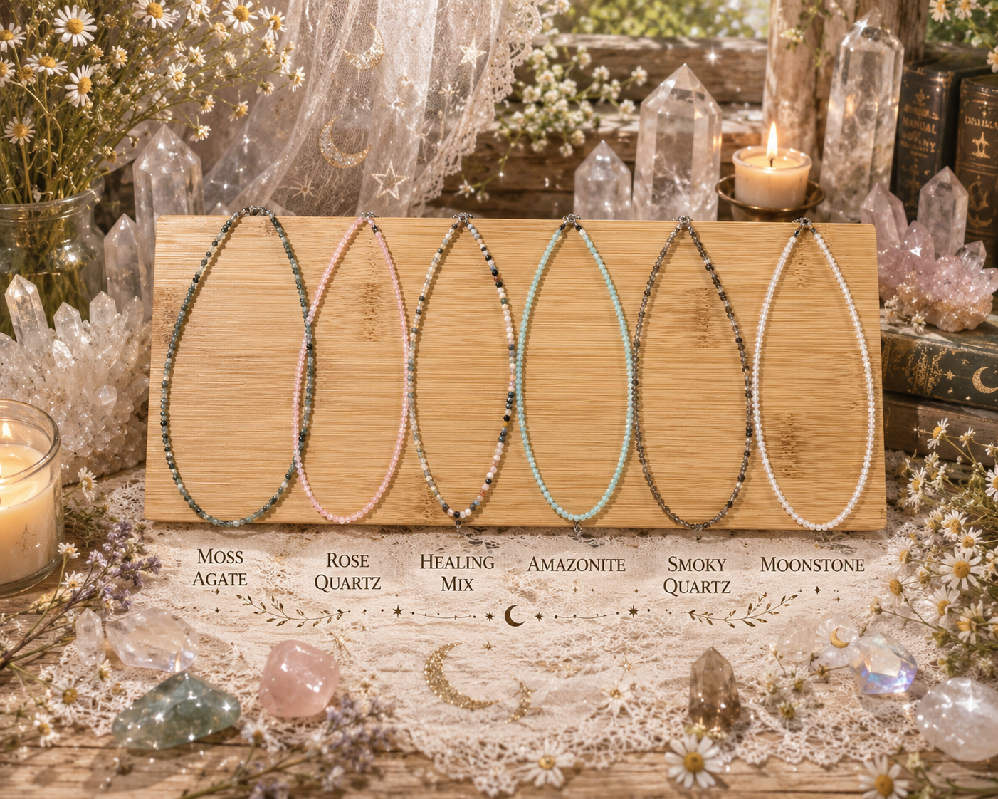 2mm Natural Stone Necklace